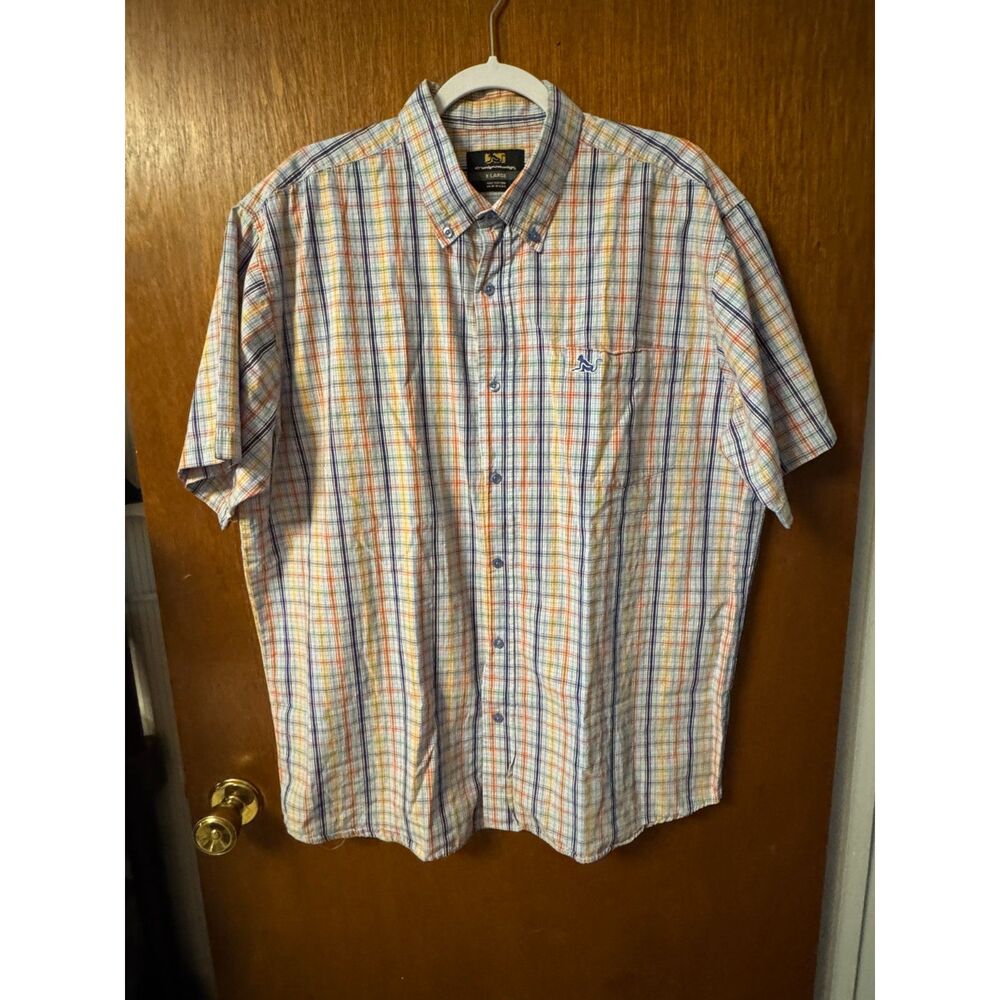 drunknmunky Plaid Button Down Short Sleeved Shirt